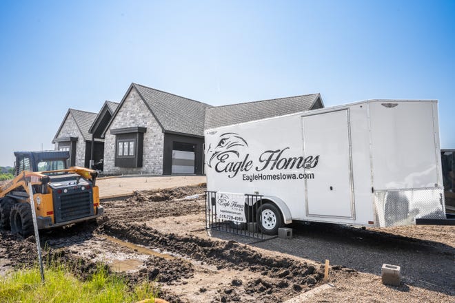 Live in this new modern Tudor home with 3,900 square feet of finished space built by Eagle Homes for $1.35 million in Urbandale.