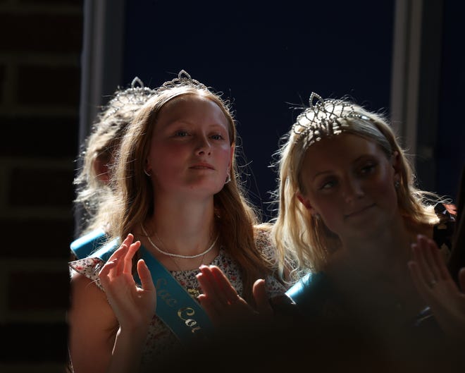 This year, 104 contestants from all 99 counties in Iowa compete during the 2023 Iowa State Fair Queen Pageant at the Anne & Bill Riley Stage during the Iowa State Fair on Aug. 10, 2023. One will be crowned Iowa State Fair queen.
