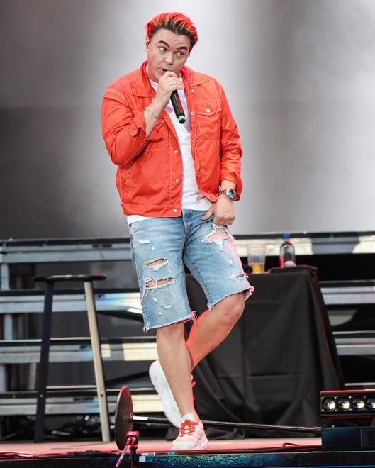 Singer Jesse McCartney opened for New Kids on the Block for a near capacity crowd at the 2023 Iowa State Fair on Aug. 12, 2023.