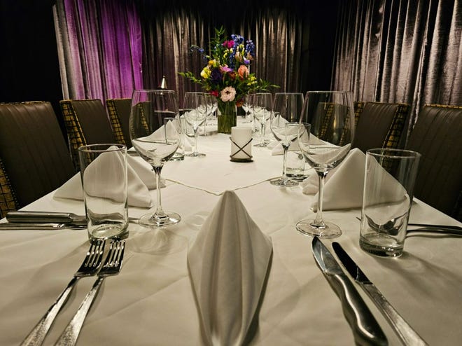 The Board Room private dining room seats 12 at Ruth's Chris Steak House in West Des Moines. The 15,000-square-foot restaurant opens on Aug. 14, 2023.