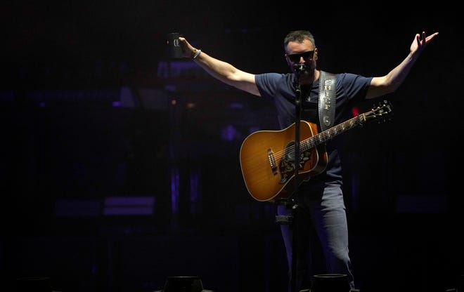 Country superstar Eric Church performs with special guest Jackson Dean at the Iowa State Fair Grandstand on Sunday, Aug. 13, 2023, in Des Moines, Iowa.